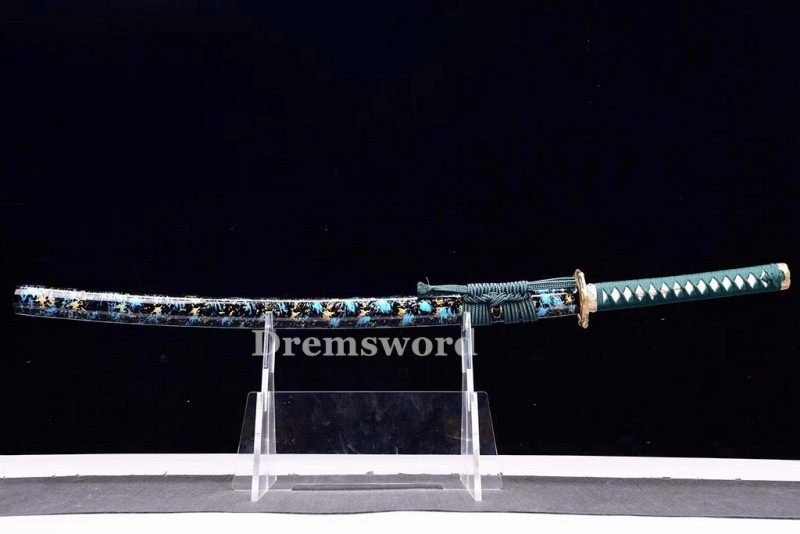 Handmade Clay tempered T10 Steel Japanese Samurai katana Sword  full tang battle ready sharp Real hamon.Drem6228
