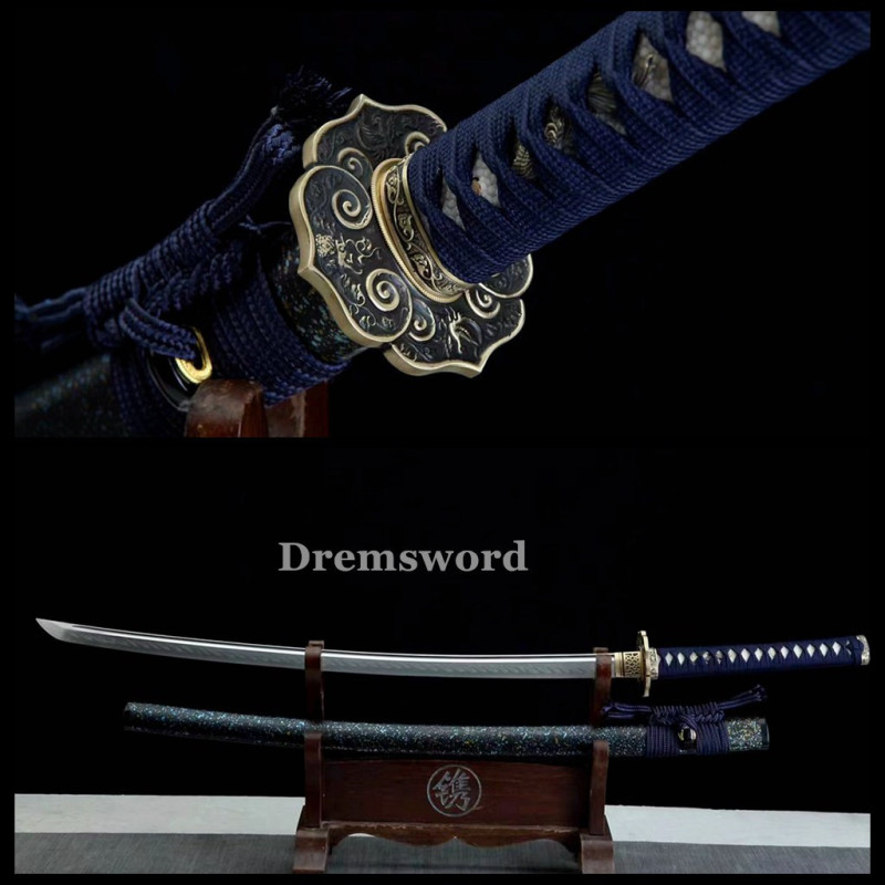 Handmade Clay tempered T1095 Steel Japanese Samurai katana Sword  full tang battle ready sharp Real hamon Drem6231