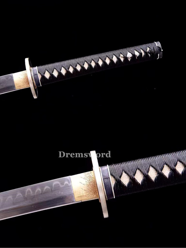 Handmade Clay tempered T10 Steel Japanese Samurai Katana Sword  full tang sharp.Drem6225.