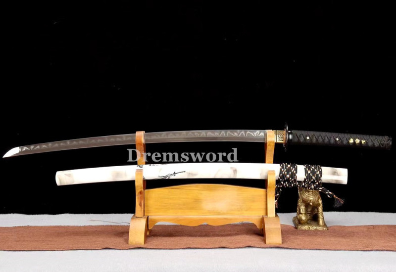 Handmade Clay tempered T10 Steel Japanese Samurai katana Sword  full tang battle ready sharp Real hamon Drem6233