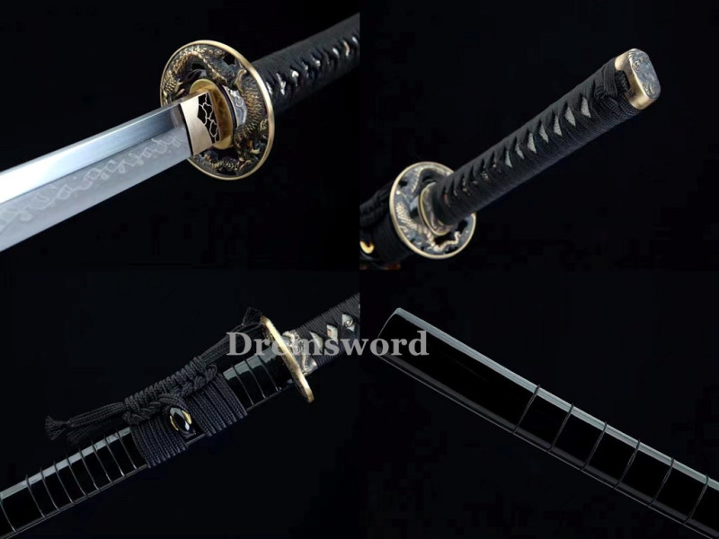 Handmade Clay tempered T1095 Steel Japanese Samurai katana Sword  full tang battle ready sharp Real hamon Drem6232