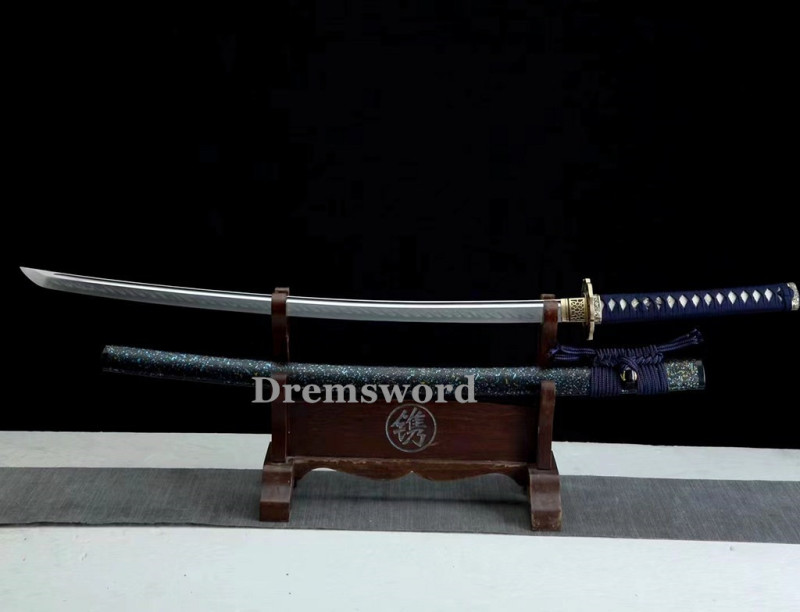 Handmade Clay tempered T1095 Steel Japanese Samurai katana Sword  full tang battle ready sharp Real hamon Drem6231