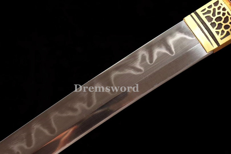 Handmade Clay tempered T10 Steel Japanese Samurai katana Sword  full tang battle ready sharp Real hamon Drem6233