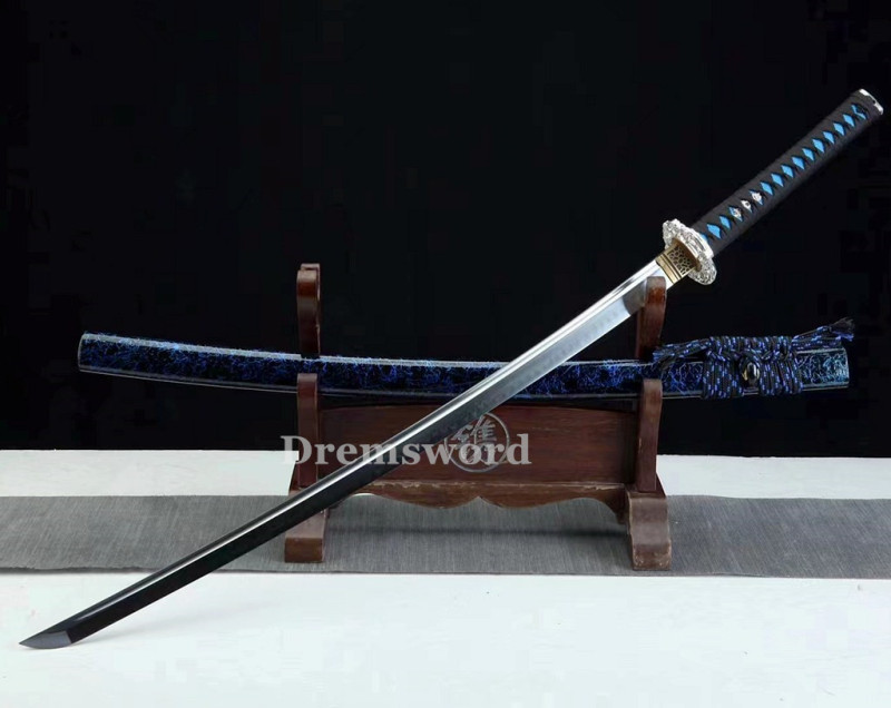 Handmade Clay tempered T8 Steel Japanese Samurai katana Sword  full tang battle ready sharp Real hamon Drem6230