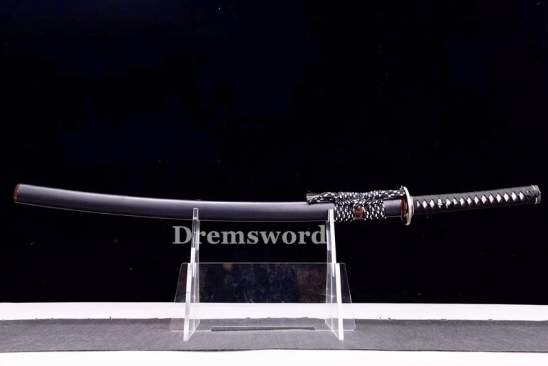 Handmade Clay tempered T10 Steel Japanese Samurai Katana Sword  full tang sharp.Drem6225.