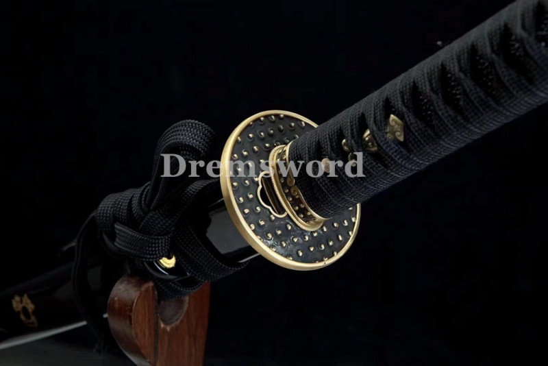 Handmade Clay tempered T10 Steel Japanese Samurai Katana Sword  full tang sharp Drem6223.