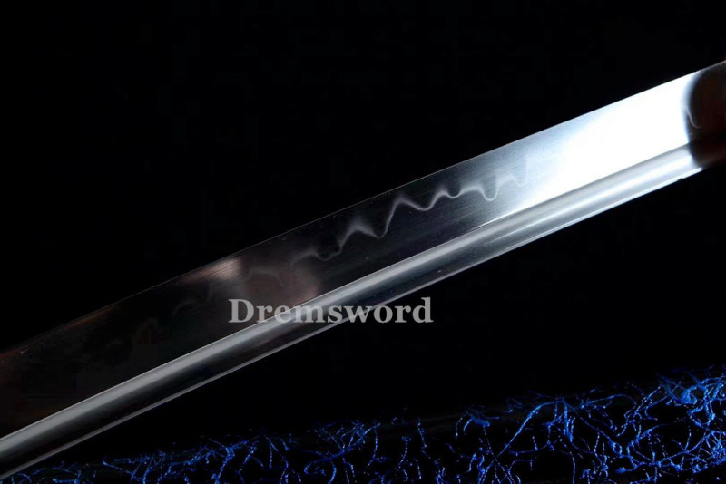 Handmade Clay tempered T8 Steel Japanese Samurai katana Sword  full tang battle ready sharp Real hamon Drem6230