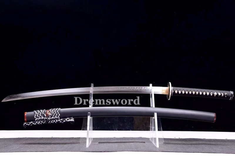 Handmade Clay tempered T10 Steel Japanese Samurai Katana Sword  full tang sharp.Drem6225.
