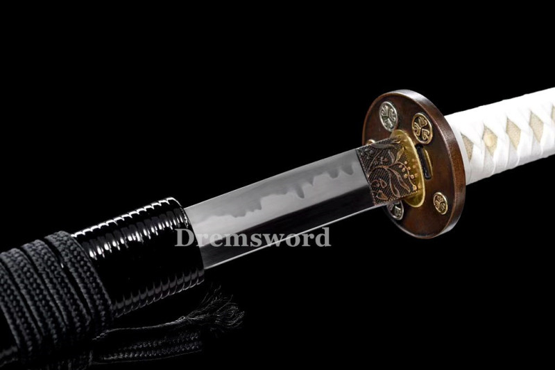 Handmade Clay tempered T10 Steel Japanese Samurai katana Sword  full tang battle ready sharp Real hamon.Drem6229