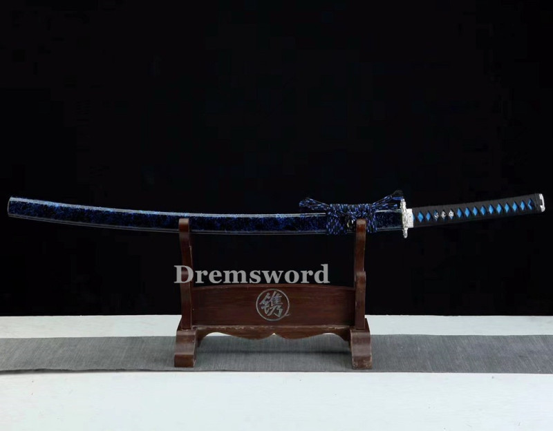 Handmade Clay tempered T8 Steel Japanese Samurai katana Sword  full tang battle ready sharp Real hamon Drem6230