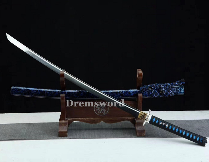Handmade Clay tempered T8 Steel Japanese Samurai katana Sword  full tang battle ready sharp Real hamon Drem6230