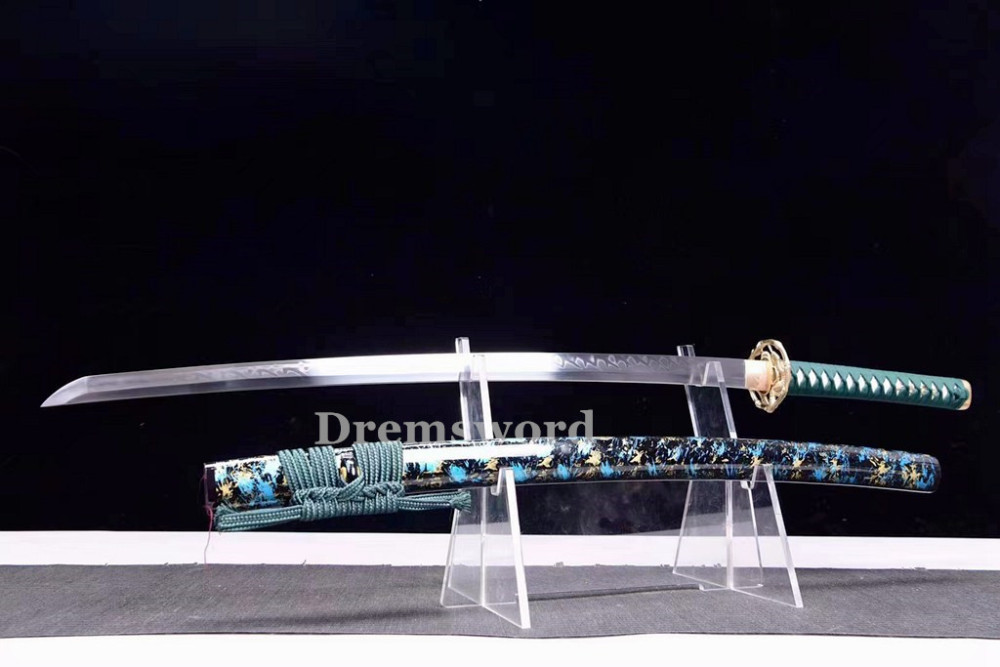 Handmade Clay tempered T10 Steel Japanese Samurai katana Sword  full tang battle ready sharp Real hamon.Drem6228