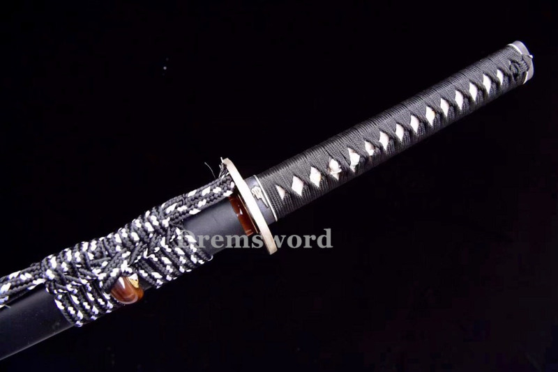 Handmade Clay tempered T10 Steel Japanese Samurai Katana Sword  full tang sharp.Drem6225.