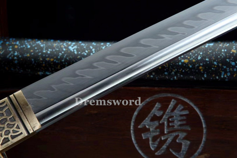 Handmade Clay tempered T1095 Steel Japanese Samurai katana Sword  full tang battle ready sharp Real hamon Drem6231