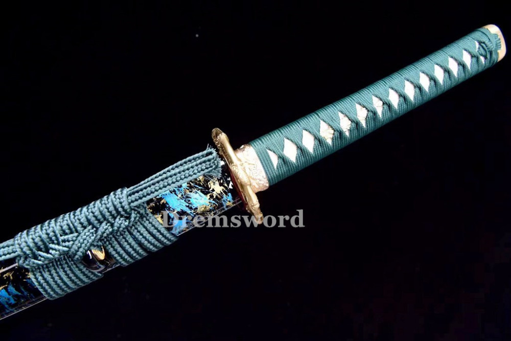 Handmade Clay tempered T10 Steel Japanese Samurai katana Sword  full tang battle ready sharp Real hamon.Drem6228