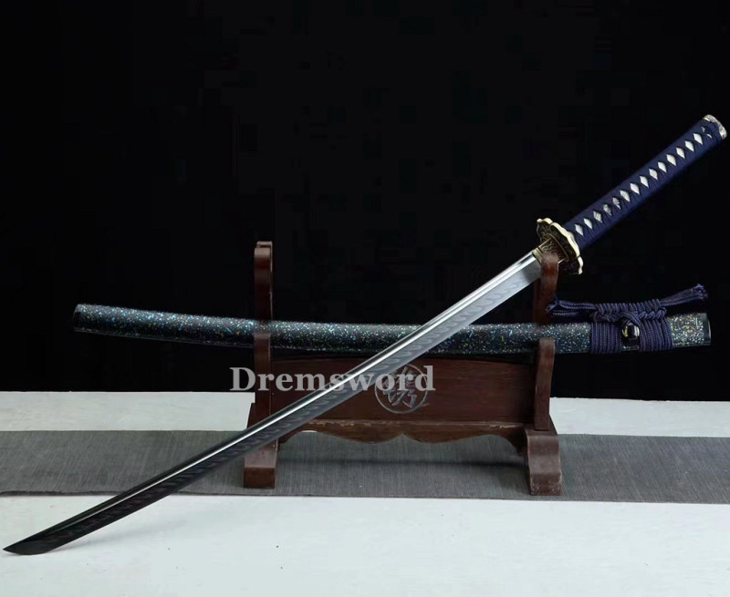 Handmade Clay tempered T1095 Steel Japanese Samurai katana Sword  full tang battle ready sharp Real hamon Drem6231