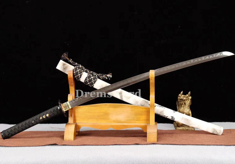 Handmade Clay tempered T10 Steel Japanese Samurai katana Sword  full tang battle ready sharp Real hamon Drem6233