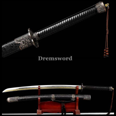 1095 High quality Carbon Steel  Chinese绣春刀 dao black wood Sword Full Tang Sword Kiriha Zukuri Battle Ready Real Sharp.