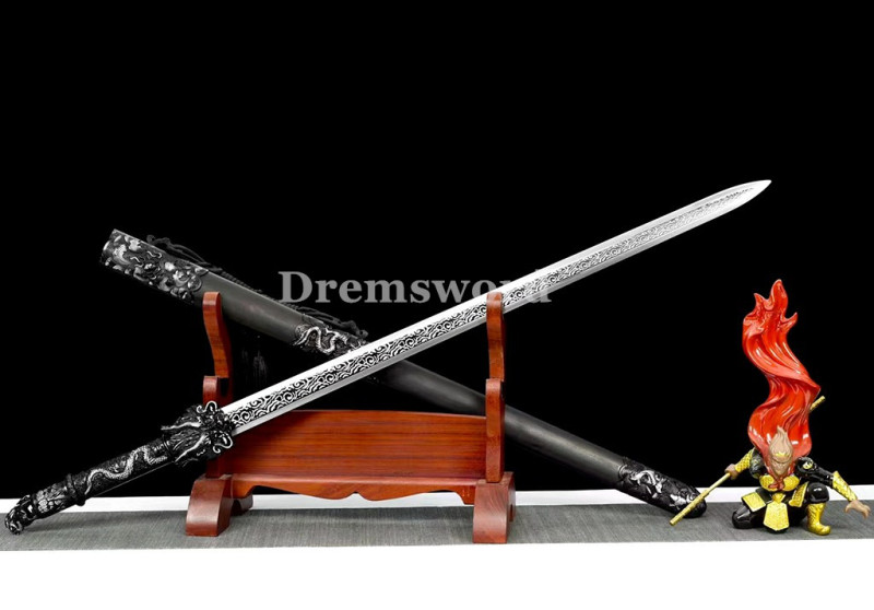 1095 High quality  Carbon Steel Chinese JIAN龙王剑 Sword Full Tang Sword Battle Ready Real Sharp Drem2112.