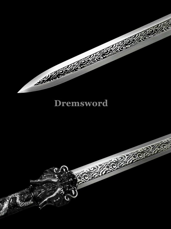 1095 High quality  Carbon Steel Chinese JIAN龙王剑 Sword Full Tang Sword Battle Ready Real Sharp Drem2112.