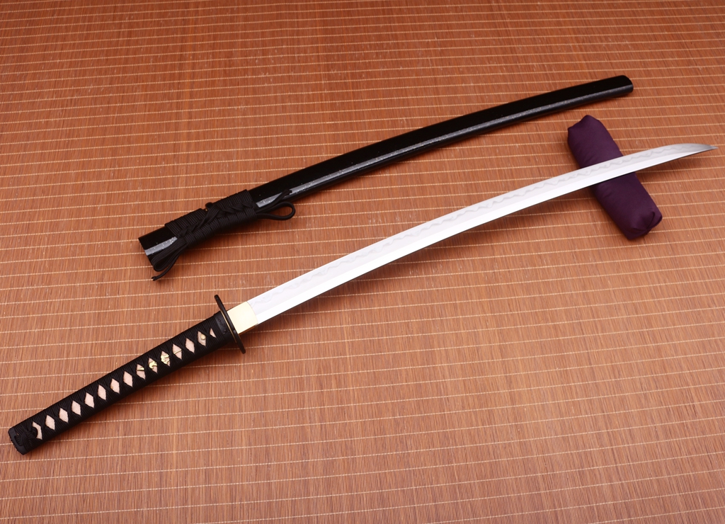 Fully Handmade Tricolor blade Japanese Katana Real Straight Hamon Samurai  Sword