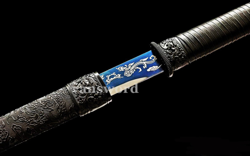Handmade 9260 Spring Steel shirasaya  Katana Sword samurai battle ready real sharp  Black Drem135