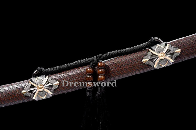 1095 High quality  Carbon Steel  Chinese tang dynasty jian Sword  Full Tang Sword Battle Ready Real Sharp Drem-V3106