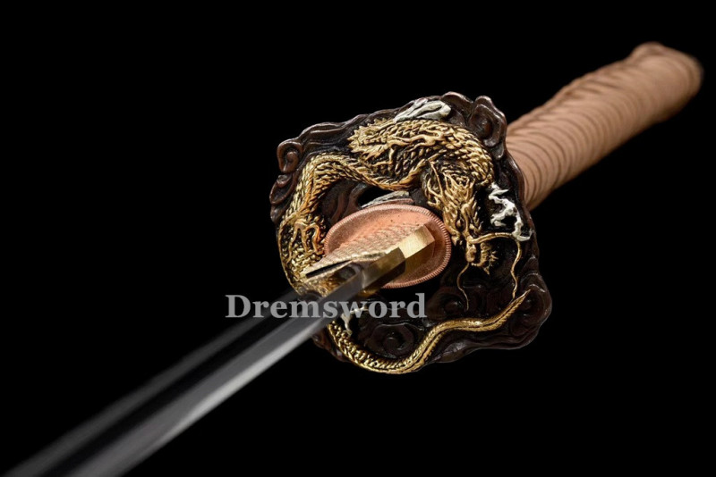 Handmade damascus folded steel  japanese samurai katana battle ready  real sharp sword  DremV2108.