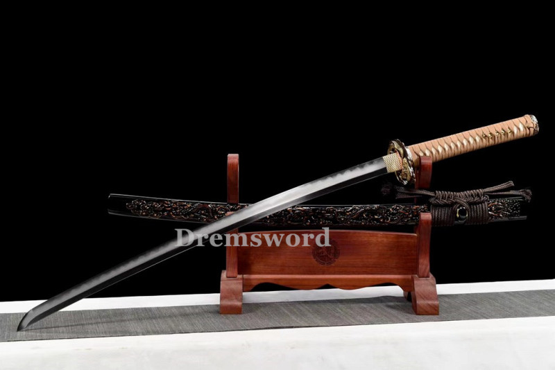 Handmade damascus folded steel  japanese samurai katana battle ready  real sharp sword  DremV2108.
