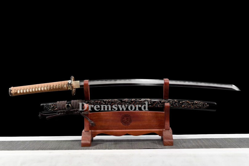 Handmade damascus folded steel  japanese samurai katana battle ready  real sharp sword  DremV2108.