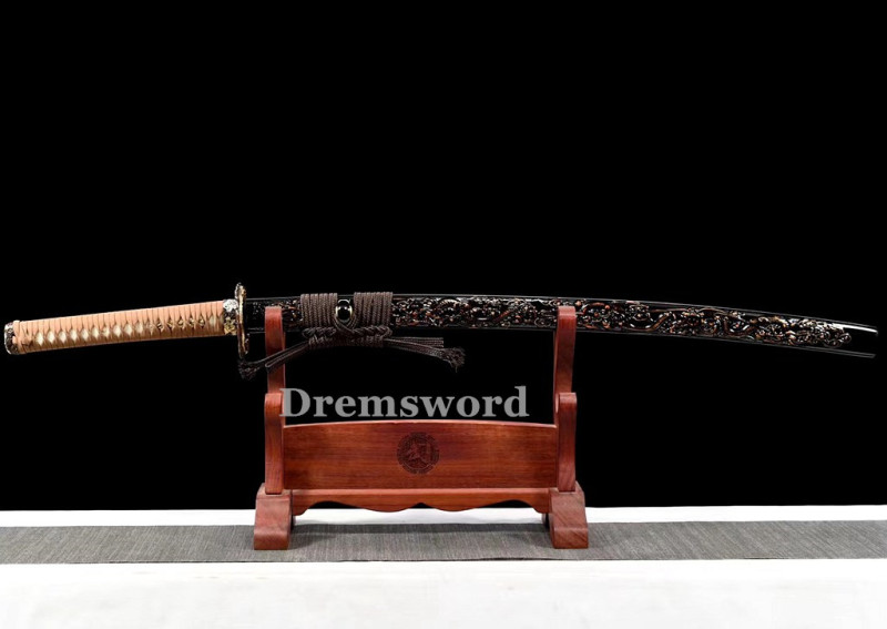 Handmade damascus folded steel  japanese samurai katana battle ready  real sharp sword  DremV2108.