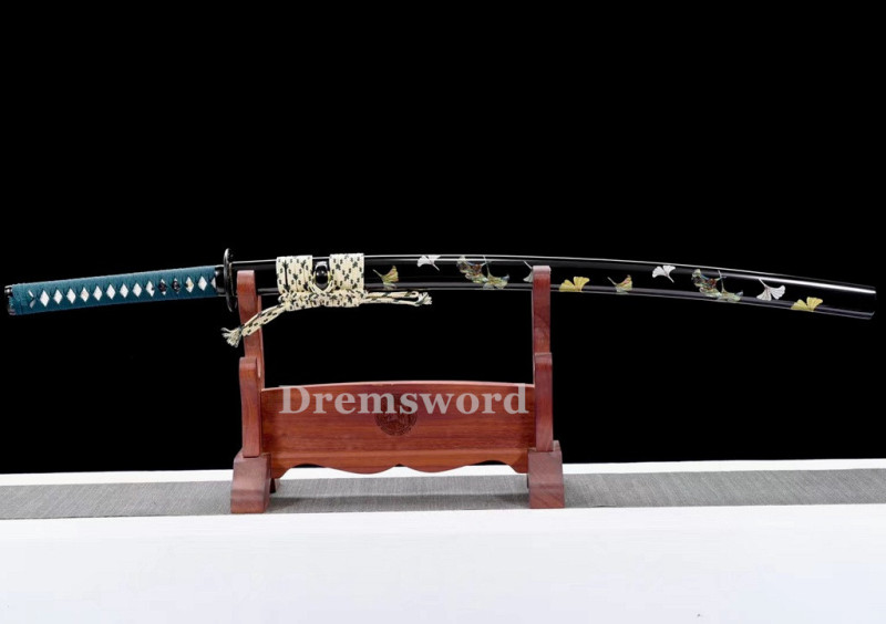 Handmade Clay tempered T10 Steel Japanese Samurai katana Sword  full tang battle ready sharp Real hamon DremV4167