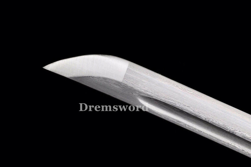 Handmade damascus folded steel  japanese samurai katana shirasaya battle ready  real sharp sword  Drem3127.