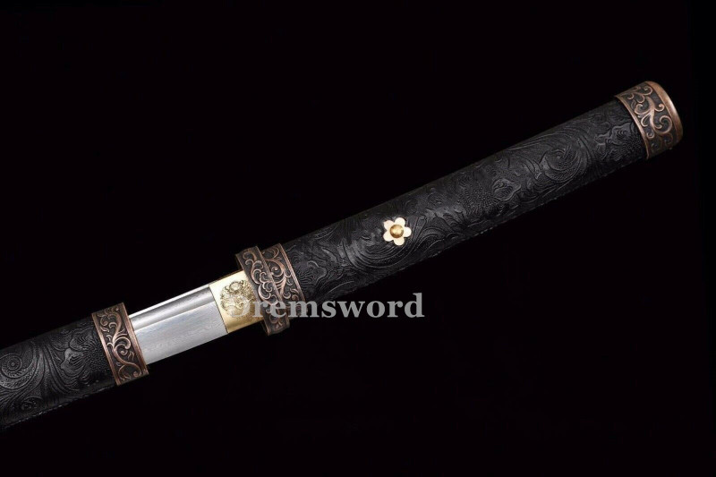 Handmade damascus folded steel  japanese samurai katana shirasaya battle ready  real sharp sword  Drem3127.