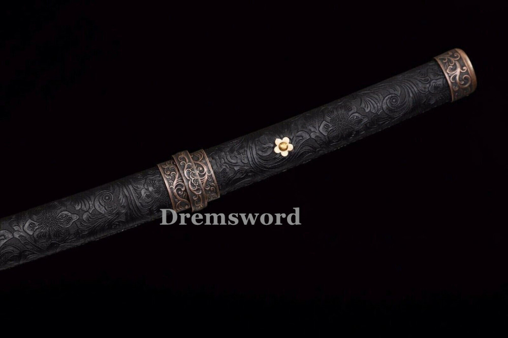 Handmade damascus folded steel  japanese samurai katana shirasaya battle ready  real sharp sword  Drem3127.