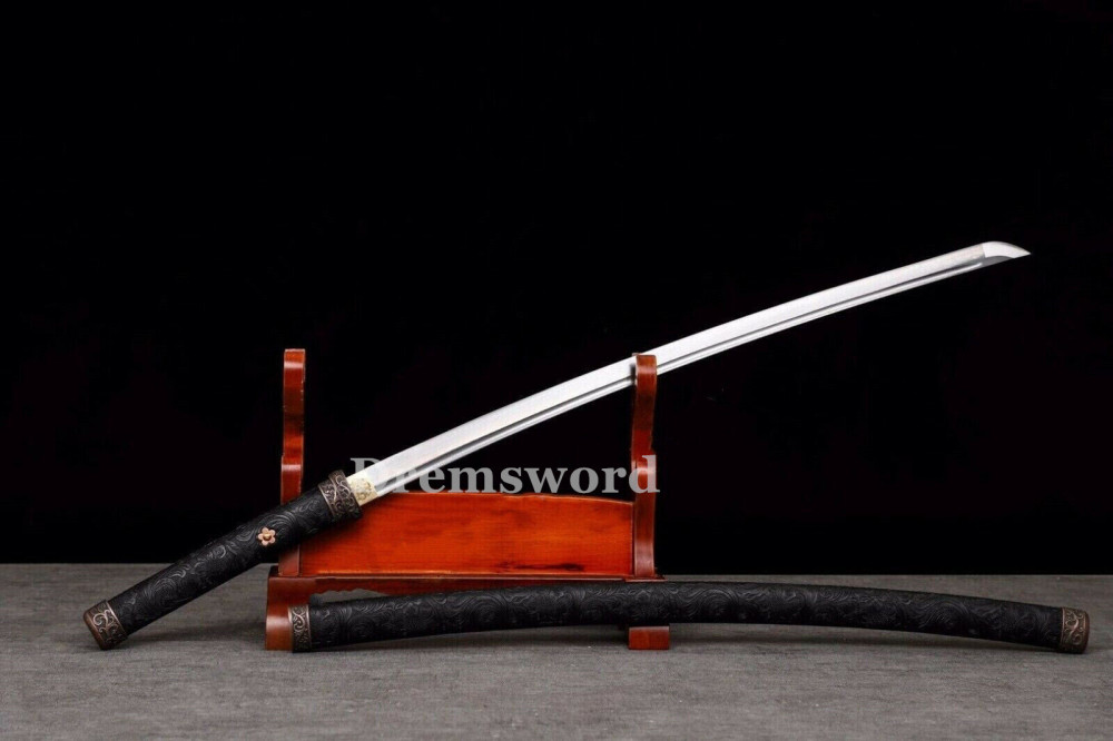 Handmade damascus folded steel  japanese samurai katana shirasaya battle ready  real sharp sword  Drem3127.