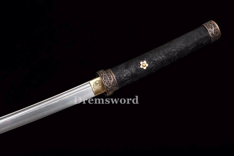 Handmade damascus folded steel  japanese samurai katana shirasaya battle ready  real sharp sword  Drem3127.
