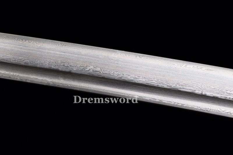 Handmade damascus folded steel  japanese samurai katana shirasaya battle ready  real sharp sword  Drem3127.