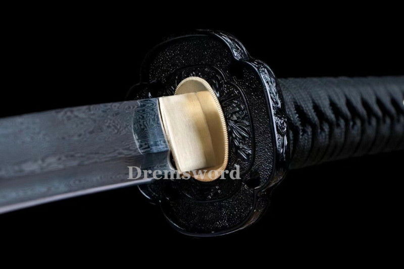 Handmade damascus folded steel  japanese samurai katana battle ready  real sharp sword  Drem3129.