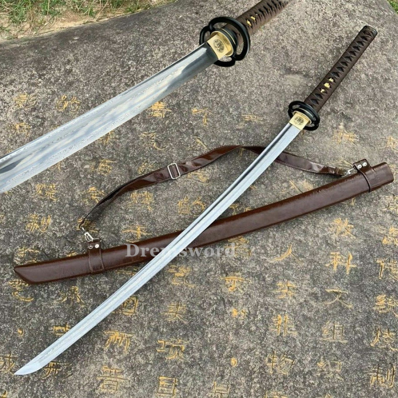 Handmade damascus folded steel  japanese samurai katana battle ready  real sharp sword  Drem3128.