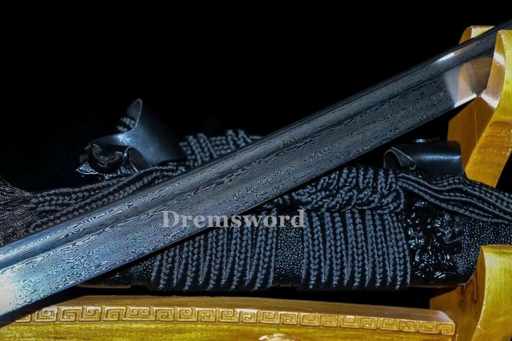 Handmade damascus folded steel  japanese samurai katana battle ready  real sharp sword  Drem3129.