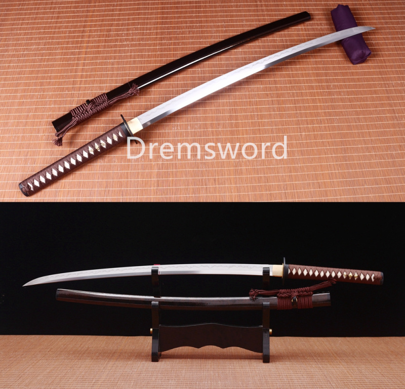 Hadori-polishing Clay tempered T10 Steel Japanese Samurai katana Sword  full tang battle ready sharp Real hamon Drem6243