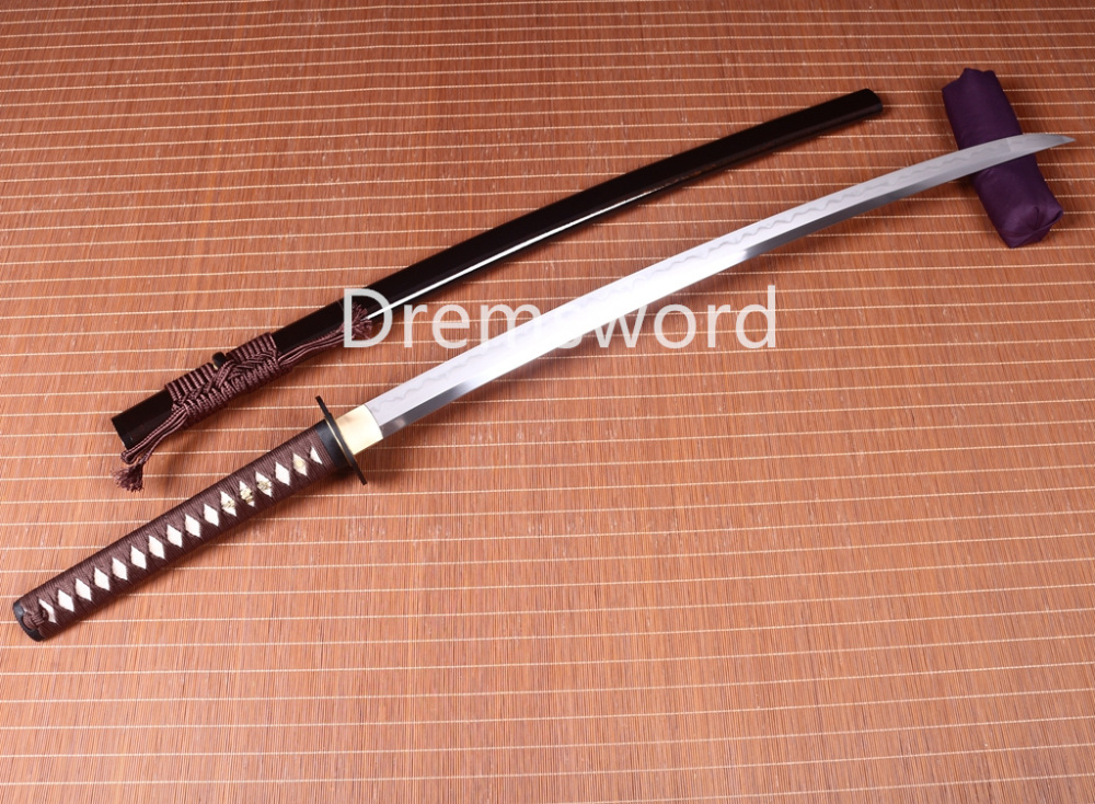 Hadori-polishing Clay tempered T10 Steel Japanese Samurai katana Sword  full tang battle ready sharp Real hamon Drem6243