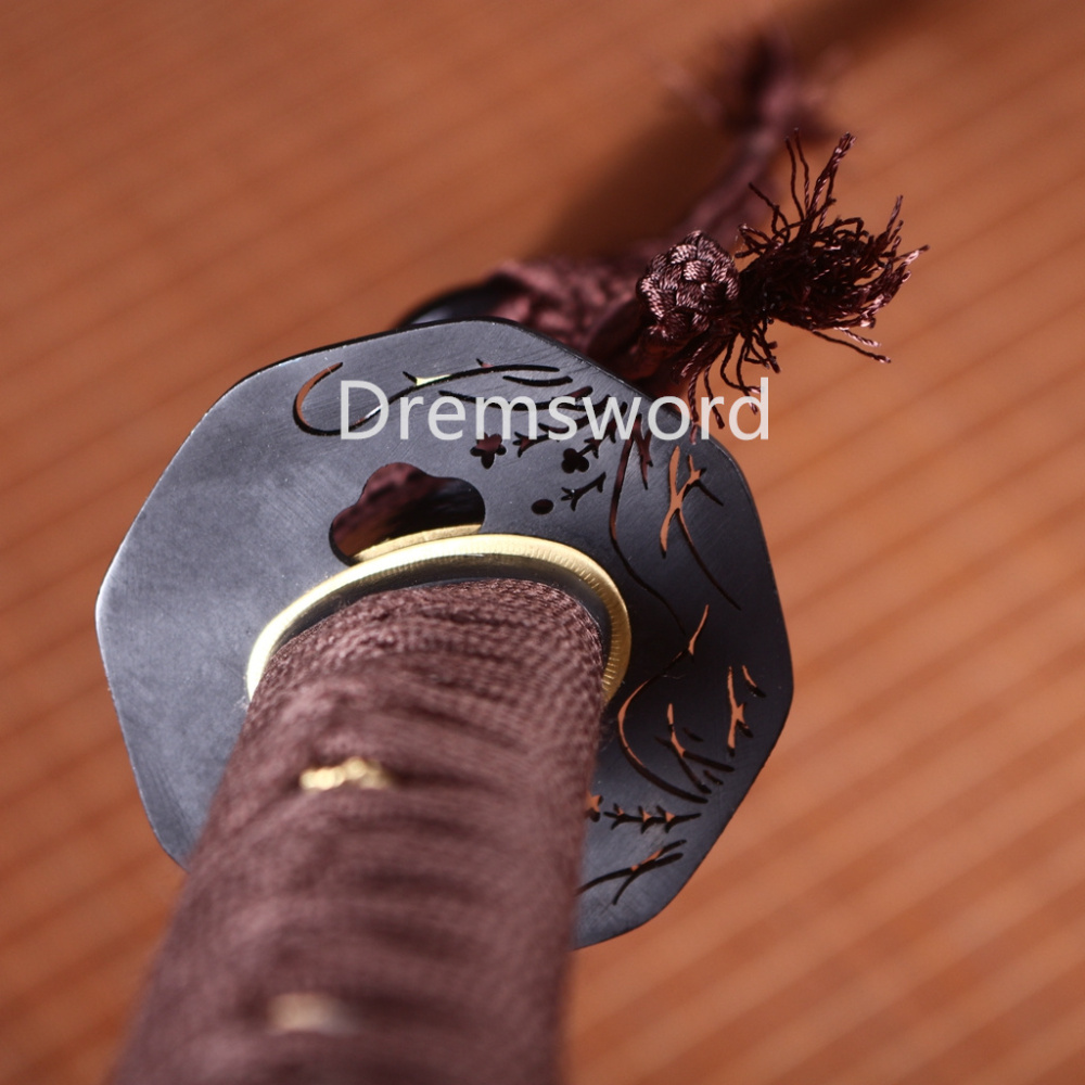 Hadori-polishing Clay tempered T10 Steel Japanese Samurai katana Sword  full tang battle ready sharp Real hamon Drem6243