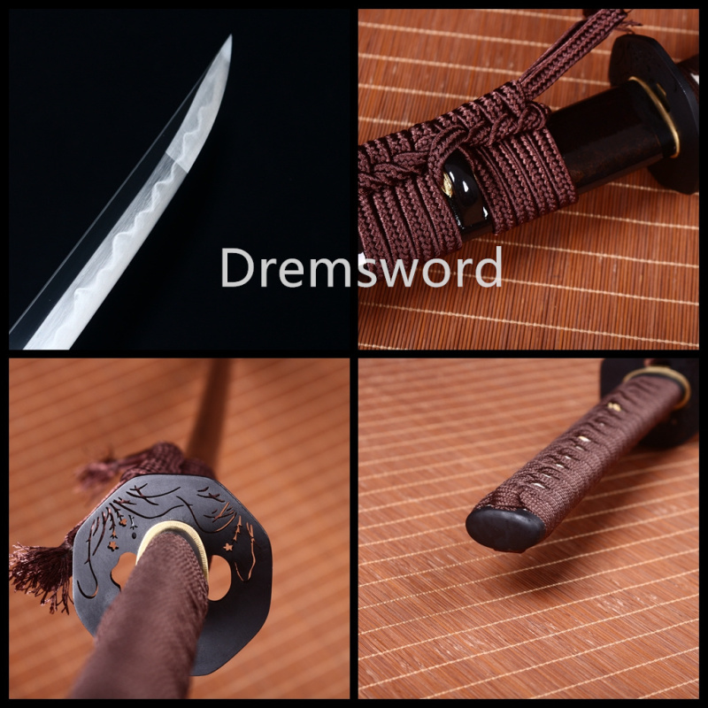 Hadori-polishing Clay tempered T10 Steel Japanese Samurai katana Sword  full tang battle ready sharp Real hamon Drem6243