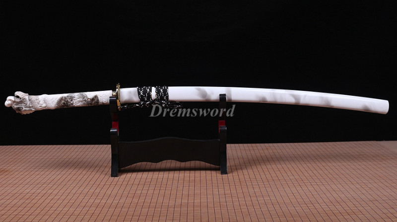 Handmade damascus folded steel  japanese samurai katana battle ready  real sharp sword  Drem360.