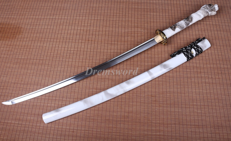 Handmade damascus folded steel  japanese samurai katana battle ready  real sharp sword  Drem360.