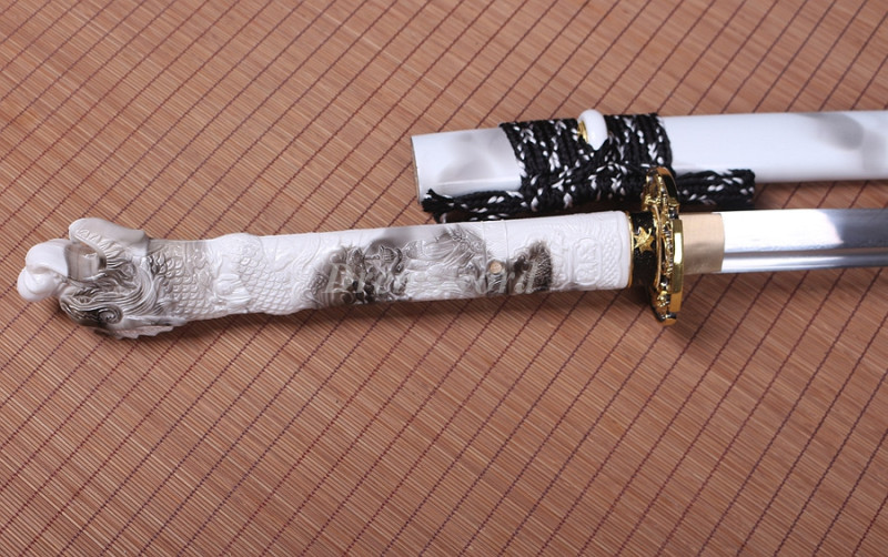 Handmade damascus folded steel  japanese samurai katana battle ready  real sharp sword  Drem360.