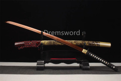 Handmade damascus folded steel  japanese samurai katana sword battle ready Shinogi-Zukuri sharp red blade.