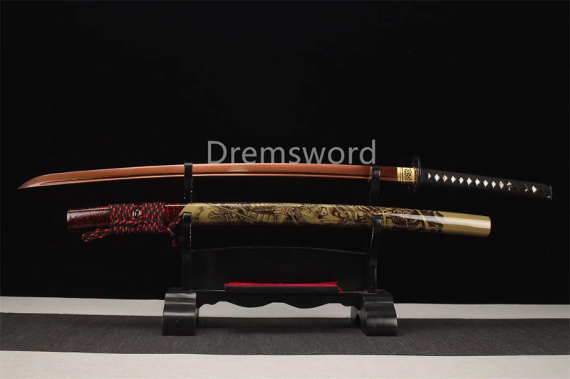 Handmade damascus folded steel  japanese samurai katana battle ready sharp sword